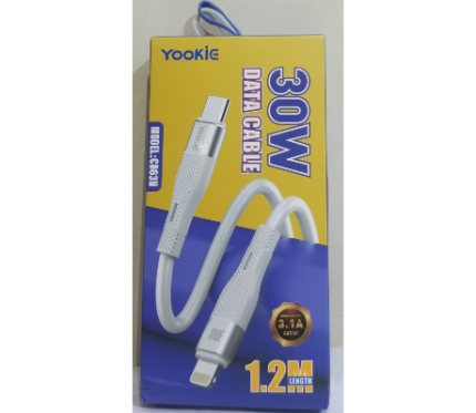 Chargers + Cables Yookie Fast Charging Data Cable CB63N Type _c to lighting 30W 1.2M white
